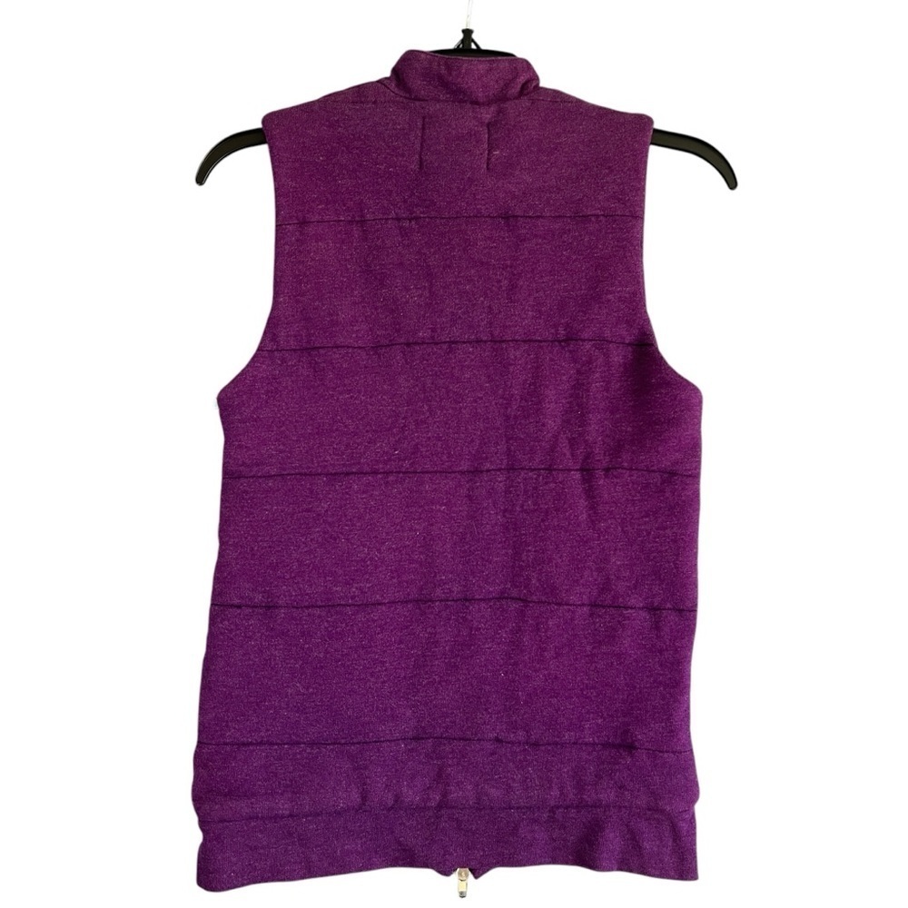 MONROW Women's Zip Front Quilted Vest Purple Pockets Size Extra Small / Small - Picture 3 of 9